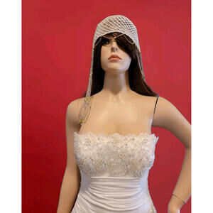 MAGGIE SOTTERO HAUTE COUTURE Designer Duchess Wedding White Dress Size 10